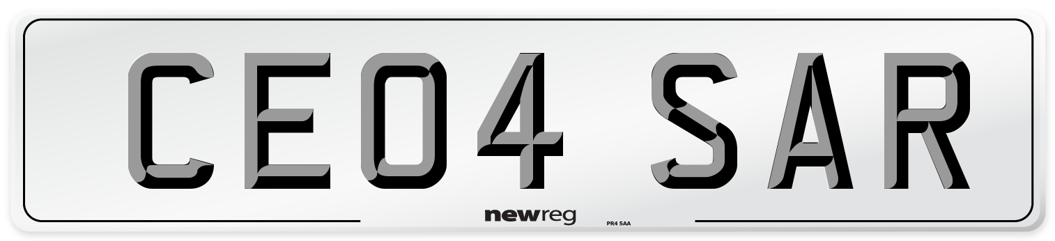 CE04 SAR Number Plate from New Reg